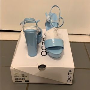Aldo kandie platform heeled sandals - light blue